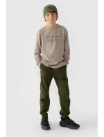 Chlapecké Kalhoty Jogger Casual Hladké 4F Khaki 4FJWMM00TTROM0812-43S