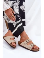 Dámské Zamszové Klapky S Přezkami Big Star RR274A391 Béžové