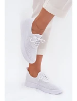 Dámské bílé textilní boty na platformě Kalyra