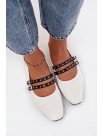 Dámské Baleríny S Paskami Bílé Deliora Dámské Baleríny S Paskami Bílé Deliora