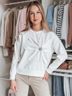 Dámská oversize halenka s květinou PETITKA ecru FashionStreet BY1387