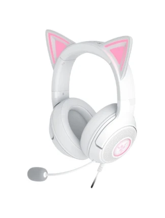 Drátová sluchátka do uší Razer Kraken Kitty V2 s mikrofonem a potlačením šumu bílá
