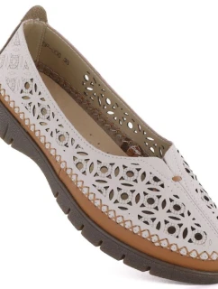 Dámská kožená prolamovaná šedá polobotka Sergio Leone SP006