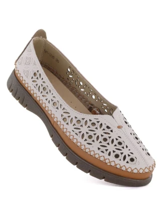 Dámská kožená prolamovaná šedá polobotka Sergio Leone SP006