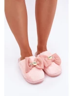Dámské Pantofle S Kožíškem A Mašlí Růžové Olfedi