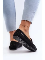 Dámské mokasíny vyrobené z Eco Suede Black Amrutia Dámské mokasíny vyrobené z Eco Suede Black Amrutia