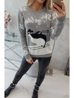 Svetr s vánočním motivem šedý