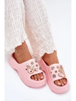 Pěnové Dámské Pantofle Se Zlatými Prstýnky Růžové Hortiana