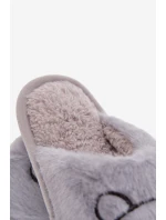 Dětské pantofle s kožešinou modré Norene