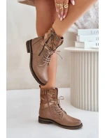 Dámské Kotníkové Boty Workery Tmavě Béžové Perfecto