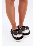 Futrzane Pantofle S Mašlí Černé Grilis Futrzane Pantofle S Mašlí Černé Grilis