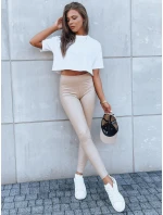 Dámské kožené kalhoty FIRT béžové FashionStreet UY1626