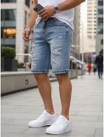 Pánské džínové šortky s dírami modré FashionStreet SX2574