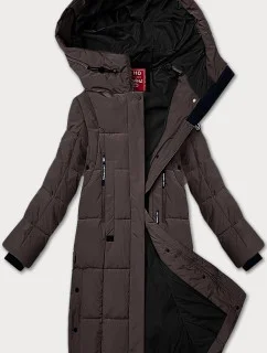 Hnědá dámská prošívaná zimní bunda LHD (LHD-24572)