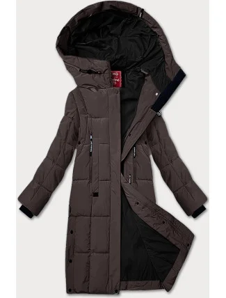 Hnědá dámská prošívaná zimní bunda LHD (LHD-24572) Hnědá dámská prošívaná zimní bunda LHD (LHD-24572)