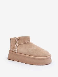 Sněhule na platformě s vzorem béžové Udra