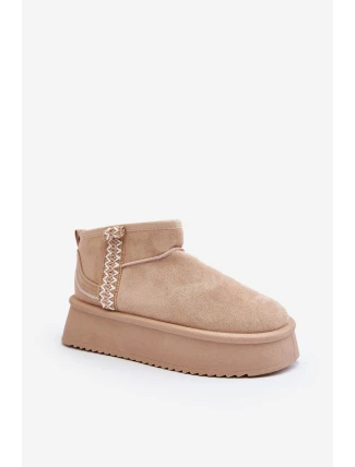 Sněhule na platformě s vzorem béžové Udra