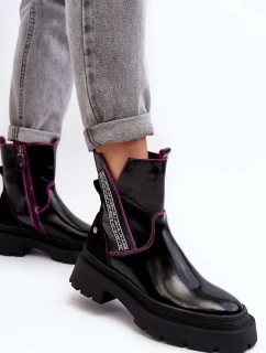 Kožené Dámské Kozačky Maciejka 06236-15 Černá