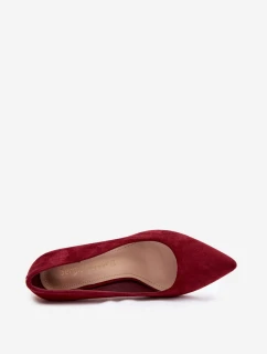 Dámské semišové lodičky na podpatku Sergio Leone – bordové