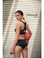 Sportovní podprsenka 0020129 černo-tyrkysová - Selmark Sportovní podprsenka 0020129 černo-tyrkysová - Selmark