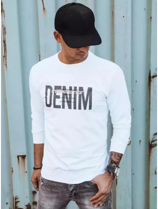 Pánská bílá mikina s potiskem FashionStreet BX5356