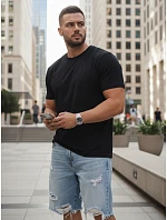 Pánské klasické černé tričko FashionStreet RY5671