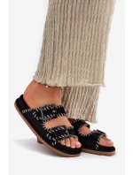 Dámské Pantofle S Přezkami A Dekorativním Švem Černé Visley