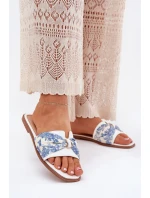 Dámské Pantofle Na Plochém Podpatku S Mašlí Bílé Avenza