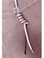 Růžový dámský komplet - mikina a kalhoty typu cargo (AMG-322A)