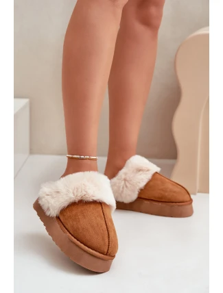 Dámské Sněhové Pantofle Na Silné Podešvi S Kožíškem Camel Doriola