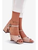 Dámské Sandály Na Podpatku Vinceza 62235 Béžové
