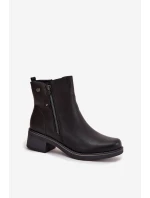 Dámské kotníkové boty na klínu s vyhříváním Černé Kalivana