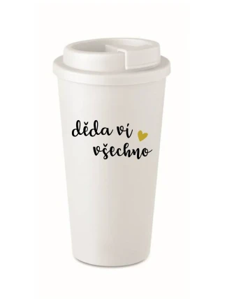 DĚDA VÍ VŠECHNO - bílý termohrnek 475 ml DĚDA VÍ VŠECHNO - bílý termohrnek 475 ml