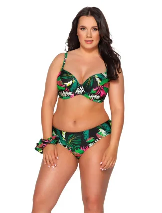 Dámské plavkové kalhotky brazilky SF 202/5 zelené s potiskem - Ava Dámské plavkové kalhotky brazilky SF 202/5 zelené s potiskem - Ava
