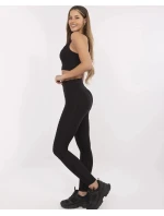 Černý dámský sportovní komplet - top a legíny 5448 Černý dámský sportovní komplet - top a legíny 5448