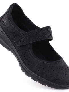 Dámské černé polobotky Rieker na suchý zip N4299-00