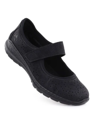 Dámské černé polobotky Rieker na suchý zip N4299-00