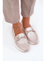 Dámské kožené mokasíny S.Barski – perlově růžové