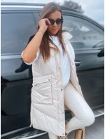 Dámská prošívaná vesta MARIEL ecru FashionStreet TY3014