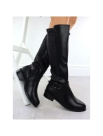 Dámské kozačky s ozdobným blokovým páskem černé Filippo 7437