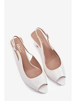 Dámské sandály na podpatku bílé Sevina