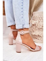 Dámské Sandály Na Podpatku Pudrově Růžové Lexi