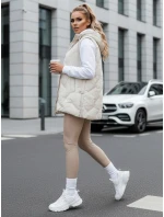 Dámská prošívaná vesta s kapucí bílá FashionStreet TY5108