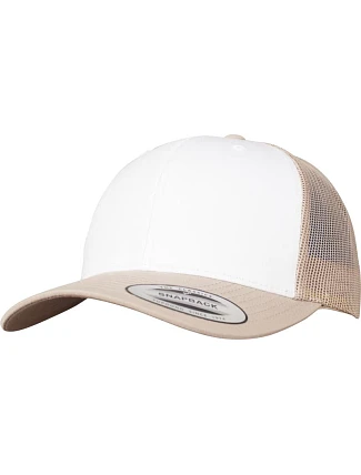 Flexfit 6606CF 6 panelová Trucker kšiltovka 55.06CF khaki/white/khaki Flexfit 6606CF 6 panelová Trucker kšiltovka 55.06CF khaki/white/khaki
