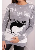 Svetr s vánočním motivem šedý