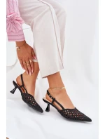 Lodičky S Špičatou Špičkou A Otevřenou Patou Černé Umirana