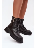 Kožené workery dámské zateplené Big Star SS274452 Černé Kožené workery dámské zateplené Big Star SS274452 Černé