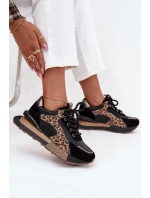 Kožené dámské tenisky na platformě Panterka Artiker 55C0134 Černé