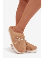 Kožešinové pantofle s mašlí Camel Minella Kožešinové pantofle s mašlí Camel Minella