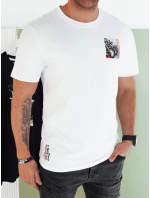 Pánské bílé tričko s potiskem FashionStreet RX5481